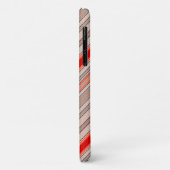 Coques Case-Mate iPhone motif texturé rayé vertical en orange et être (Dos/Gauche)