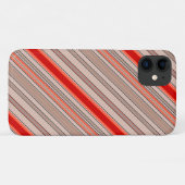 Coques Case-Mate iPhone motif texturé rayé vertical en orange et être (Dos (Horizontal))
