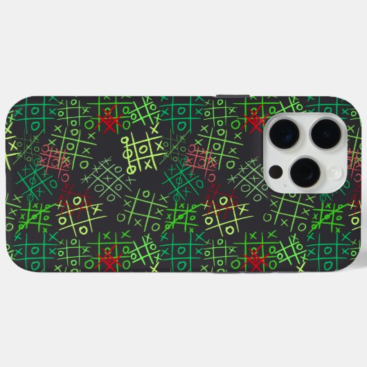 Coques Case-Mate iPhone motif tictactoe.GREEN.B2 DGrey BG (Verso (horizontal))