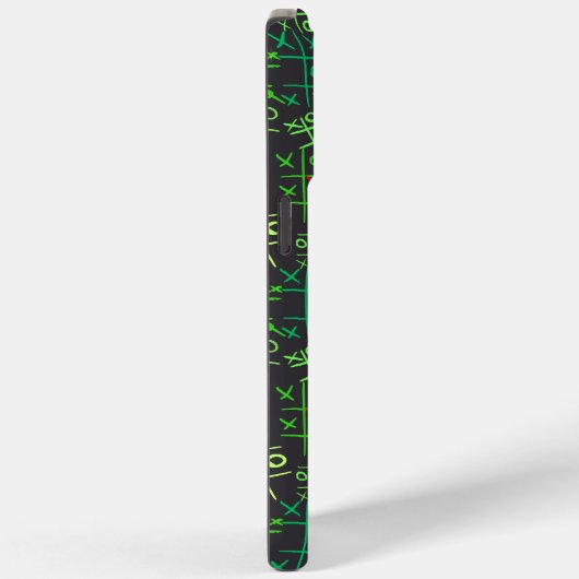 Coques Case-Mate iPhone motif tictactoe.GREEN.B2 DGrey BG (Verso / Droite)