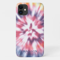 Motif Tie Dye Moderne Coloré Nom Personnalisé