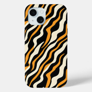 Coque Pour iPhone 15 Motif Tiger Stipes