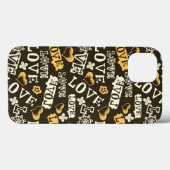 Coques Case-Mate iPhone Motif tiré par la main d'amour (Verso (horizontal))