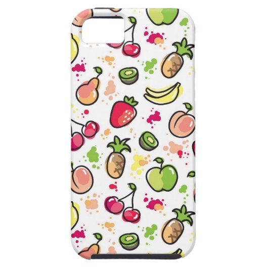 Coques Case-Mate iPhone motif tiré par la main de fruits (Dos)