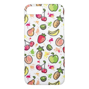 Coque iPhone 7 motif tiré par la main de fruits
