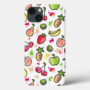iPhone 13 Case motif tiré par la main de fruits