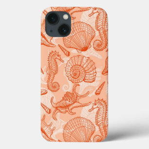 iPhone 13 Coque Motif tiré par la main de mer