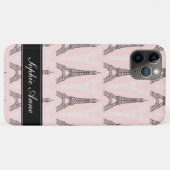Coques Case-Mate iPhone Motif Tour Eiffel rose chic (Dos (Horizontal))