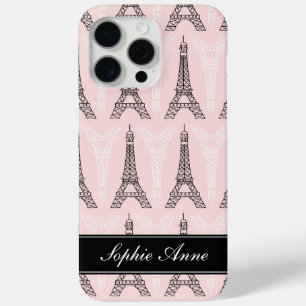 Coque iPhone 15 Pro Max Motif Tour Eiffel rose chic