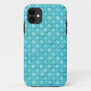 Coques Pour iPhone motif tourbillon Abstrait, turquoise, vert, bleu