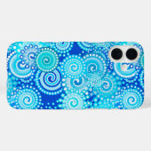 Coques Case-Mate iPhone Motif tourbillon fractal, bleu cobalt (Verso (horizontal))