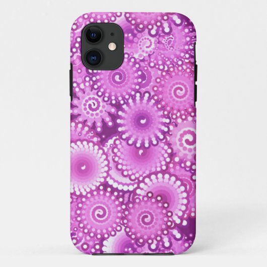 Coques Case-Mate iPhone Motif tourbillon fractal, nuances de prune et de v (Dos)