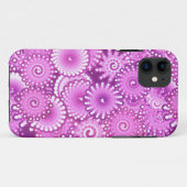 Coques Case-Mate iPhone Motif tourbillon fractal, nuances de prune et de v (Dos (Horizontal))