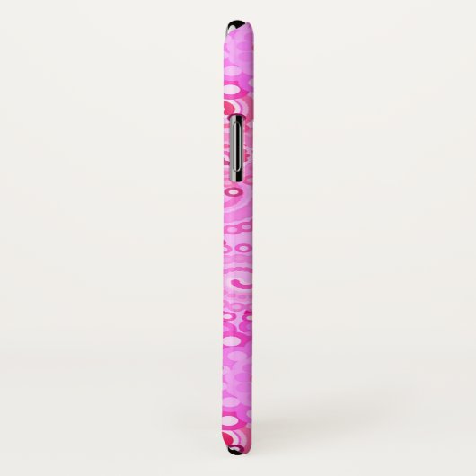 Coques Case-Mate iPhone Motif tourbillon fractal, rose et fuchsia (Dos/Droite)