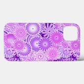 Coques Case-Mate iPhone Motif tourbillon fractal, tons violets (Verso (horizontal))
