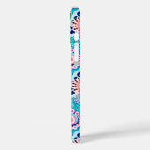 Coques Case-Mate iPhone Motif tourbillon fractal, turquoise, rose, multi (Verso / Gauche)