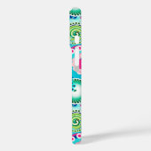 Coques Case-Mate iPhone Motif tourbillon fractal, turquoise, rose, multi (Verso / Gauche)