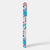 Coques Case-Mate iPhone Motif tourbillon fractal, turquoise, rose, multi (Verso / Droite)