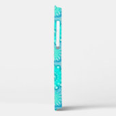 Coques Case-Mate iPhone Motif tourbillon fractal, turquoise, vert, bleu (Verso / Gauche)