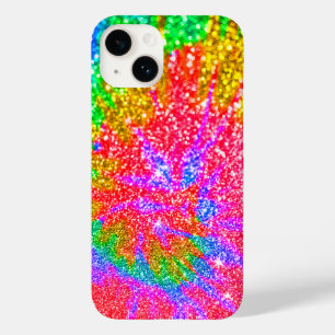 Coque Pour iPhone 14 Motif Tourbillon Pailleté Teinture Arc-en-ciel Fau