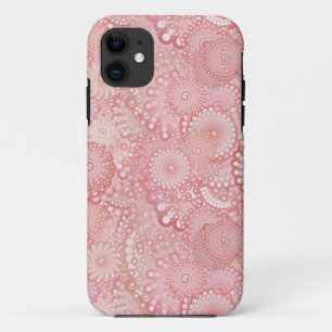 Coque iPhone 11 Motif tourbillonnant rose et pêche