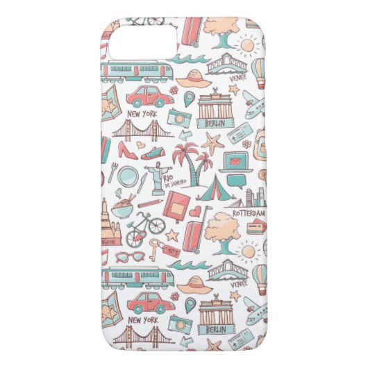 Coques Case-Mate iPhone Motif touristique Pastel (Dos)