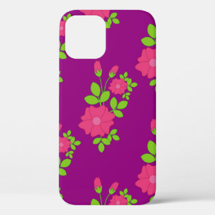 Case-Mate iPhone Case Motif transparent pourpre avec fleurs roses et ver