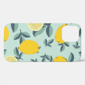 Coques Case-Mate iPhone Motif transparent tropical avec citrons jaunes (Verso (horizontal))