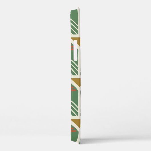 Coques Case-Mate iPhone motif transparent vert avec lignes et géométrie sh (Verso / Droite)