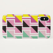Coques Case-Mate iPhone Motif triange rétro et rose, menthe carré (Dos (Horizontal))