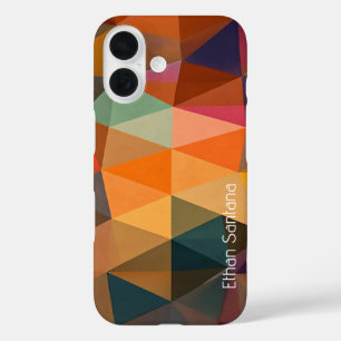 Coques iPhone 16 Motif triangle Abstrait chaud
