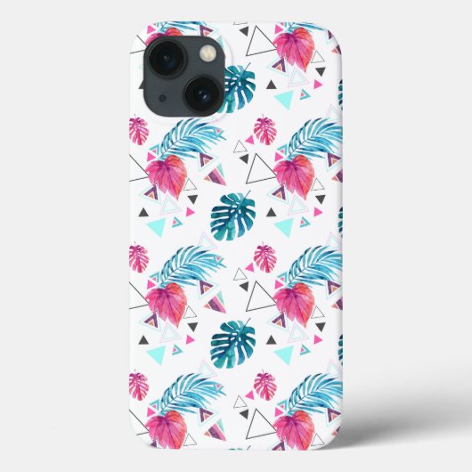 Coques Case-Mate iPhone Motif triangle feuille tropicale (Verso)
