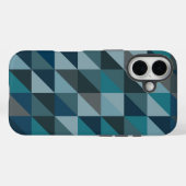Coques Case-Mate iPhone Motif triangle géométrique en bleu et gris (Verso (horizontal))