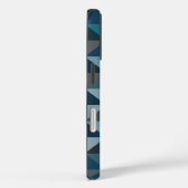 Coques Case-Mate iPhone Motif triangle géométrique en dégradé bleu (Verso / Droite)