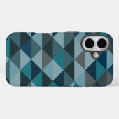 Coques Case-Mate iPhone Motif triangle géométrique en dégradé bleu (Verso (horizontal))