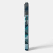 Coques Case-Mate iPhone Motif triangle géométrique en dégradé bleu (Verso / Gauche)