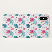 Coques Case-Mate iPhone Motif triangulaire de feuilles tropicales (Dos (Horizontal))
