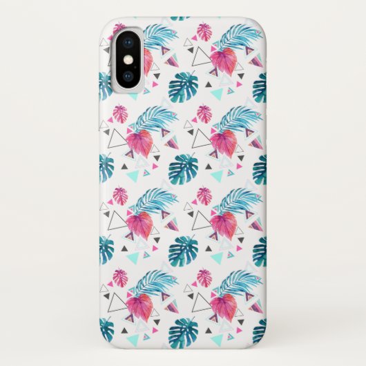 Coques Case-Mate iPhone Motif triangulaire de feuilles tropicales (Dos)
