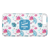 Coques Case-Mate iPhone Motif triangulaire de feuilles tropicales (Dos (Horizontal))