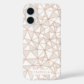 Coques Case-Mate iPhone Motif triangulaire géométrique Rose de Faux (Verso)