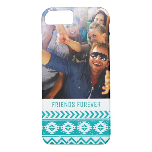 Coques Case-Mate iPhone Motif tribal aztèque turquoise fait sur commande (Dos)