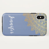 Coques Case-Mate iPhone Motif Tribal Chic 2 / Bleu (Dos (Horizontal))