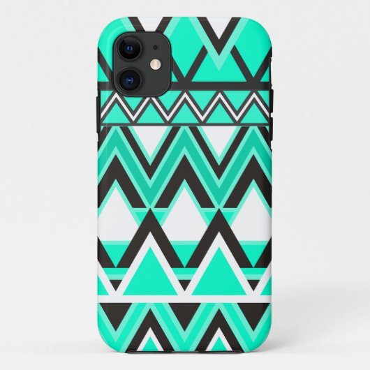 Coques Case-Mate iPhone Motif tribal de turquoise (Dos)