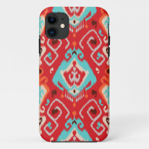 Coque Case-Mate Pour iPhone Motif tribal d'ikat girly rouge moderne de