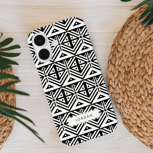 Coques Case-Mate iPhone Motif tribal en noir et blanc
