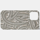 Coques Case-Mate iPhone Motif tribal Faux Silver Leather Chic Paisley (Verso (horizontal))