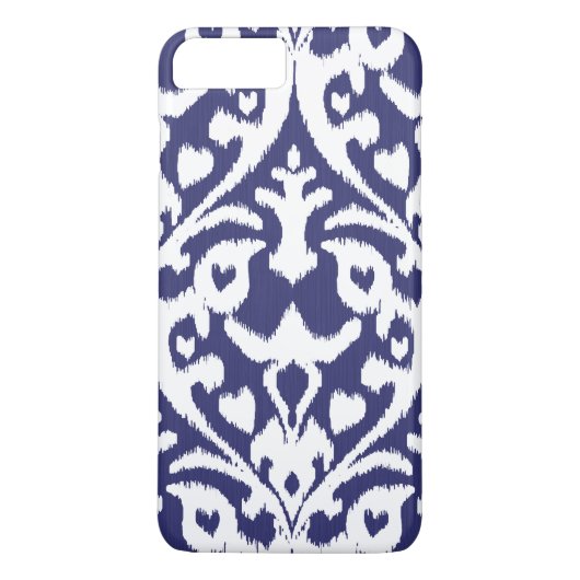 Coques Case-Mate iPhone Motif tribal frais d'ikat bleu et blanc (Dos)