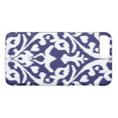Coques Case-Mate iPhone Motif tribal frais d'ikat bleu et blanc (Dos (Horizontal))