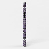 Coques Case-Mate iPhone Motif tribal noir violet monogramme (Dos/Droite)