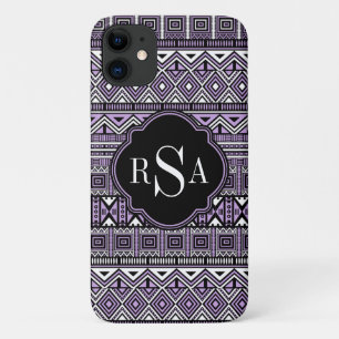 Case-Mate iPhone Case Motif tribal noir violet monogramme